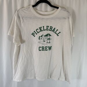 Old Navy Pickle Ball Crew Shirt Women's XL White Short Sleeve Crew Neck
